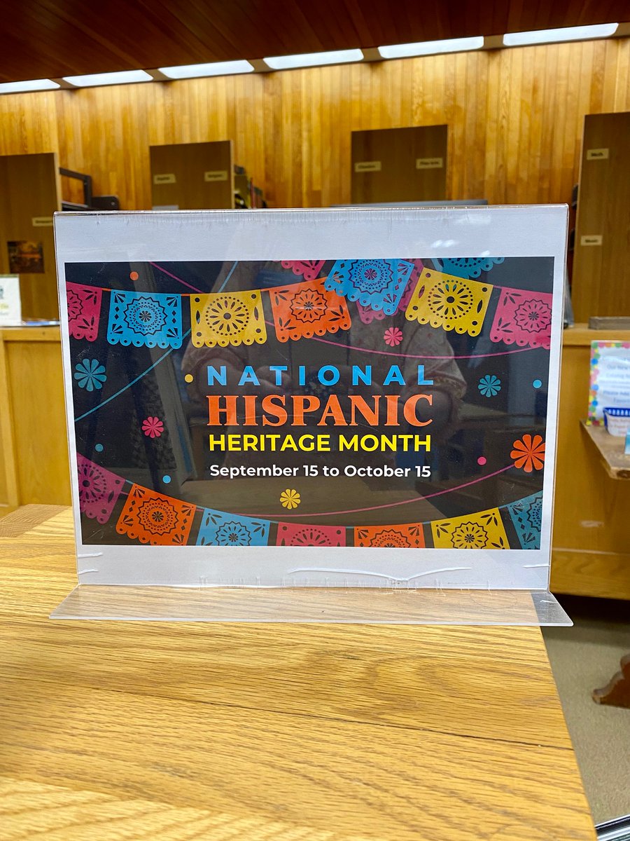 SMLionsLibrary's tweet photo. @SMLions have you checked out the National #Hispanic Heritage Month book display at @SMLionsLibrary? Or leafed through the "Hispanic Art in the United States" collection? #JohnValadez's #triptych (p.132-135) is especially riveting. #SMLionPride #library #SMLionsLibrary #SMLearns https://t.co/wkmr56eB7b