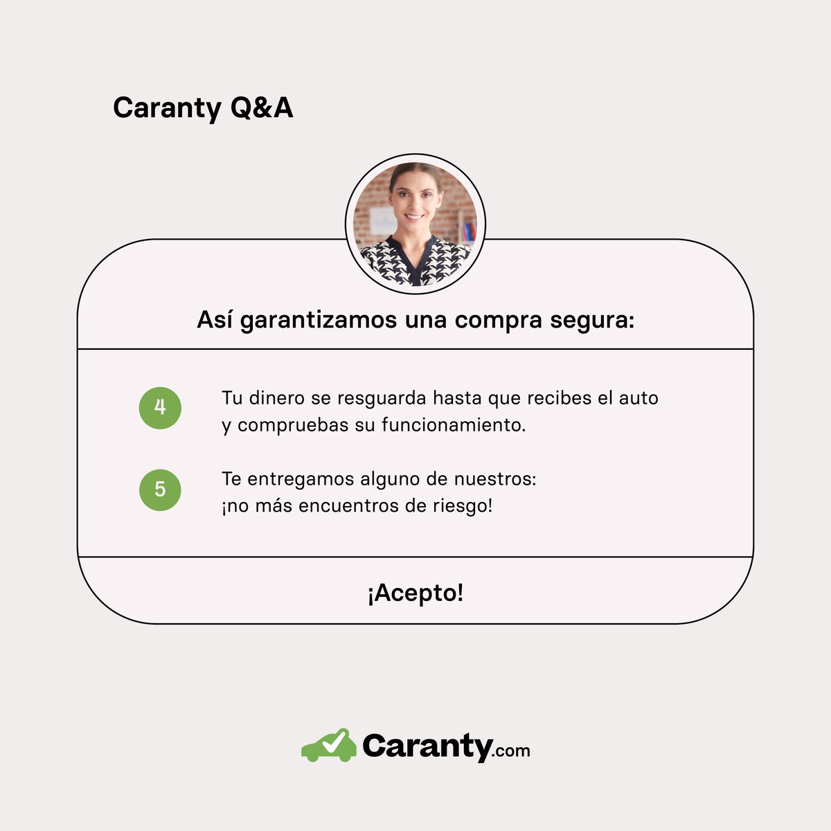 carantyoficial's tweet photo. En Caranty tu seguridad es lo primero: desde que empiezas a buscar tu auto hasta que ruedas muchos kilómetros en él. 

#Caranty #MarketPlace #Venta #Compra #Autos
#Garantía #Seguridad #CompraSegura https://t.co/DEoAXk69W6