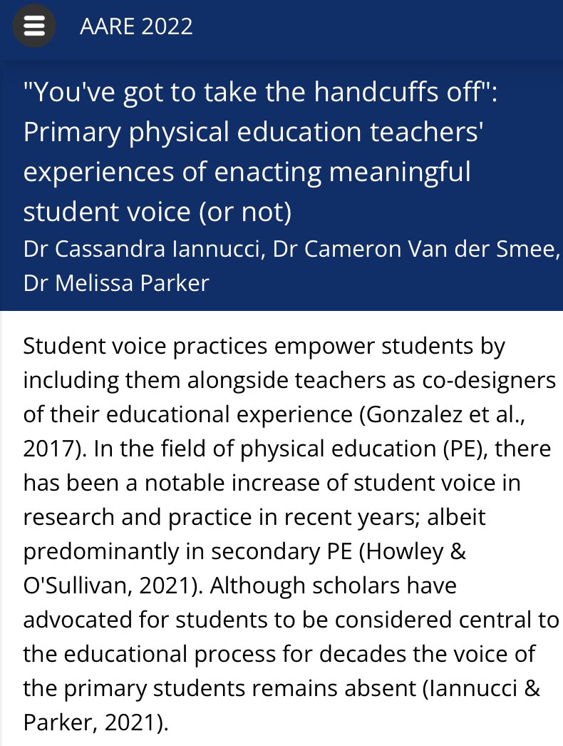AARE HPE SIG (@aare_hpe) on Twitter photo AARE is officially NEXT month and the program is full and phenomenal. Here is a little hint of what to expect from <a href="/cassamariab/">@cassamariab</a> <a href="/smee_cameron/">Cameron Van der Smee</a> and Missy Parker. Such important work 💪🏼 AARE is officially NEXT month and the program is full and phenomenal. Here is a little hint of what to expect from <a href="/cassamariab/">@cassamariab</a> <a href="/smee_cameron/">Cameron Van der Smee</a> and Missy Parker. Such important work 💪🏼