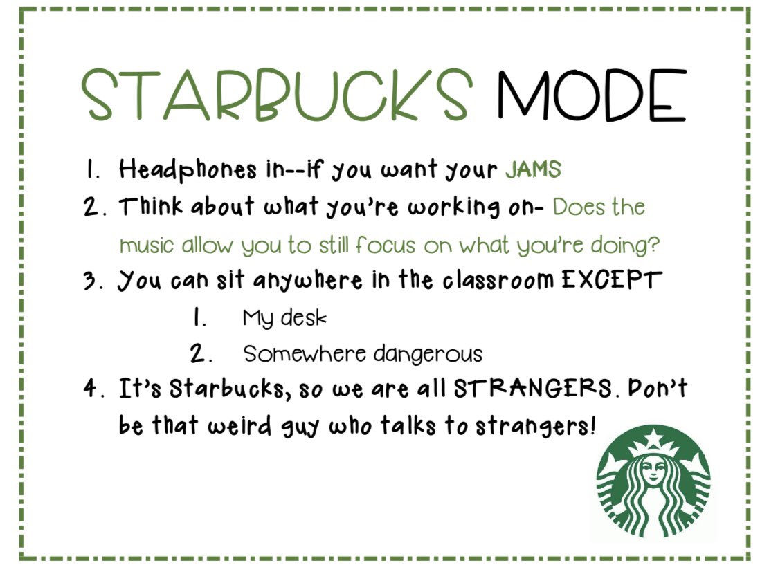 misslisk's tweet photo. 5th graders are drafting their personal narratives using various writing tools and notes from Writer’s Notebooks to get it done. “Starbucks Mode” is an extra treat to help us focus—and the focus is unreal! 🎉@MOSandshore @Jen1Curry @kristymc24 https://t.co/3fQZbNAW9L
