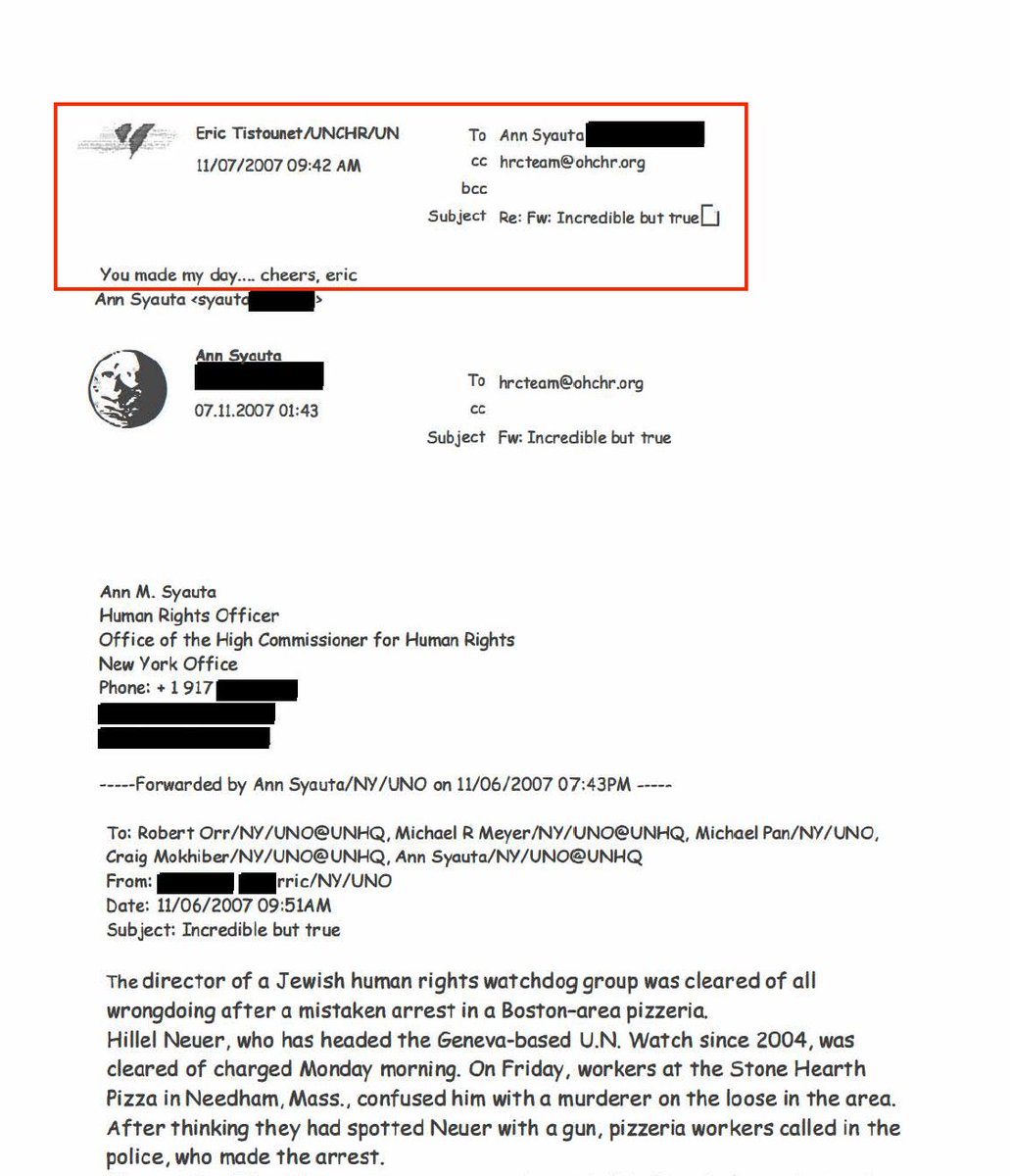 Now here's where it gets really weird. It's a 2007 exchange, from a trove of emails leaked from others on his team. It starts when Mr. Tistounet learns one morning that I had been briefly arrested in the US in a case of mistaken identity. “You made my day,” he emails the team. /7