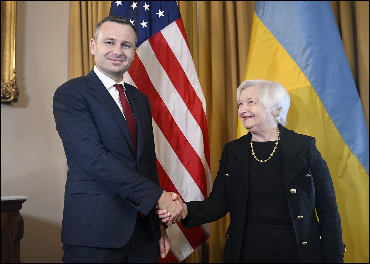 I thank Ukraine Finance Minister Marchenko for coming to D.C. for this week's IMF-World Bank meetings while Ukraine continues to defend its sovereignty against Russia’s war of aggression. We met today to discuss how the U.S. can continue to support Ukraine’s brave resistance.