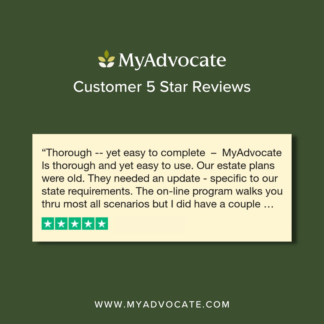 MyAdvocateCo's tweet photo. We love to see happy customers. Have you completed your estate plan yet?

#estateplan #estateplanning #willsandtrusts #powerofattorney #livingtrust #writeawill #myadvocate #adulting #justmarried #newbaby #inheritiance #retirement https://t.co/xEfJm8APCK