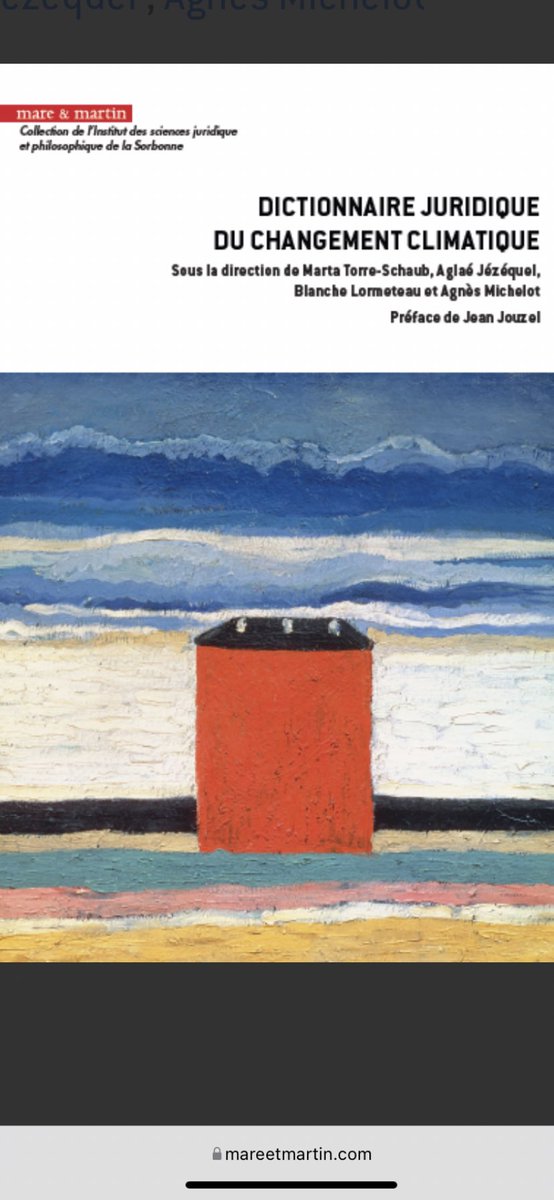 Heureuse d’annoncer la publication du « Dictionnaire Juridique du Changement climatique » avec @Ajezeq Agnès Michelot @BlaLormeteau <a href="/TorreSchaub/">Marta Torre-Schaub</a> Préface <a href="/JouzelJean/">Jean Jouzel</a> <a href="/Mare_et_Martin/">Mare & Martin</a> <a href="/ISJPS_Sorbonne/">ISJPS Droit & Philo</a> <a href="/LexClima/">ClimaLex</a> Deux années d’intense travail collectif 🌏📚📚😃 mareetmartin.com/livre/dictionn…