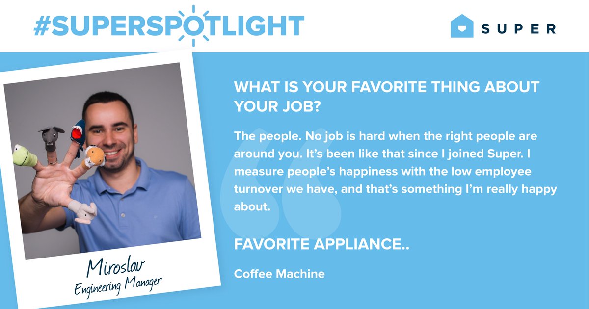 Meet Miroslav, #SoftwareEngineer based out of our #Belgrade office. He’s been with Super for five years. When he’s not working, he enjoys Lego building, watching tv, and being with his two kids.

#SuperSpotlight #SuperEmployee