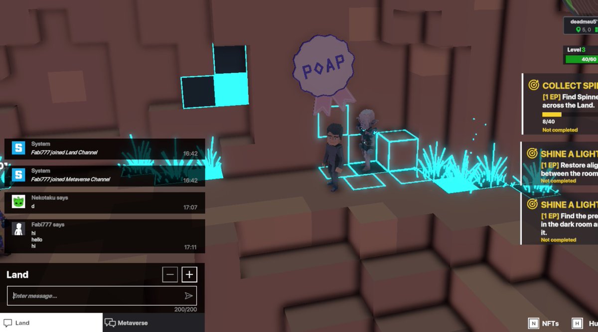 Fazter777's tweet photo. @TheSandboxGame @deadmau5 I just participated in the #SandboxAlphaS3Giveaway for a chance to win 500 SAND! Found George from the Metaglitch in @deadmau5's Tower of Light, check out my screenshot below!
👇 https://t.co/tjqT08EnnC