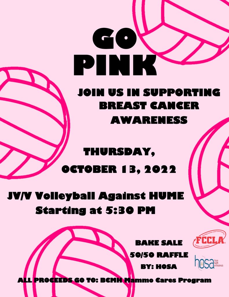 Go Pink is Thursday. See the flyer for additional details.