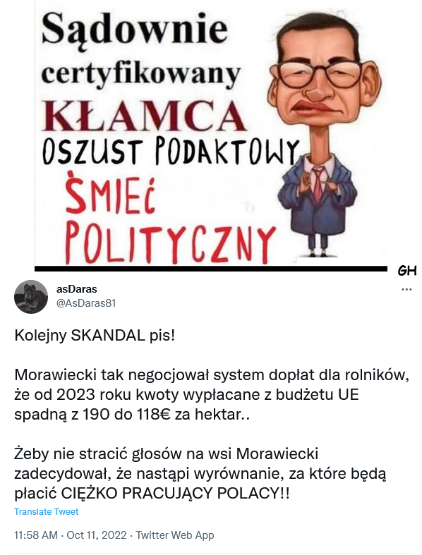 Oszust i śmieć okradający polaków