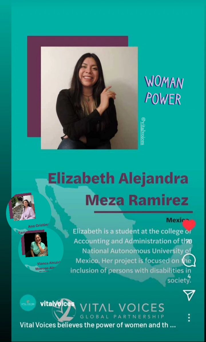Que bonito se siente poder ser una de las 3 mujeres jóvenes mexicanas que representamos a nuestro país en Vital Voices 2022💜