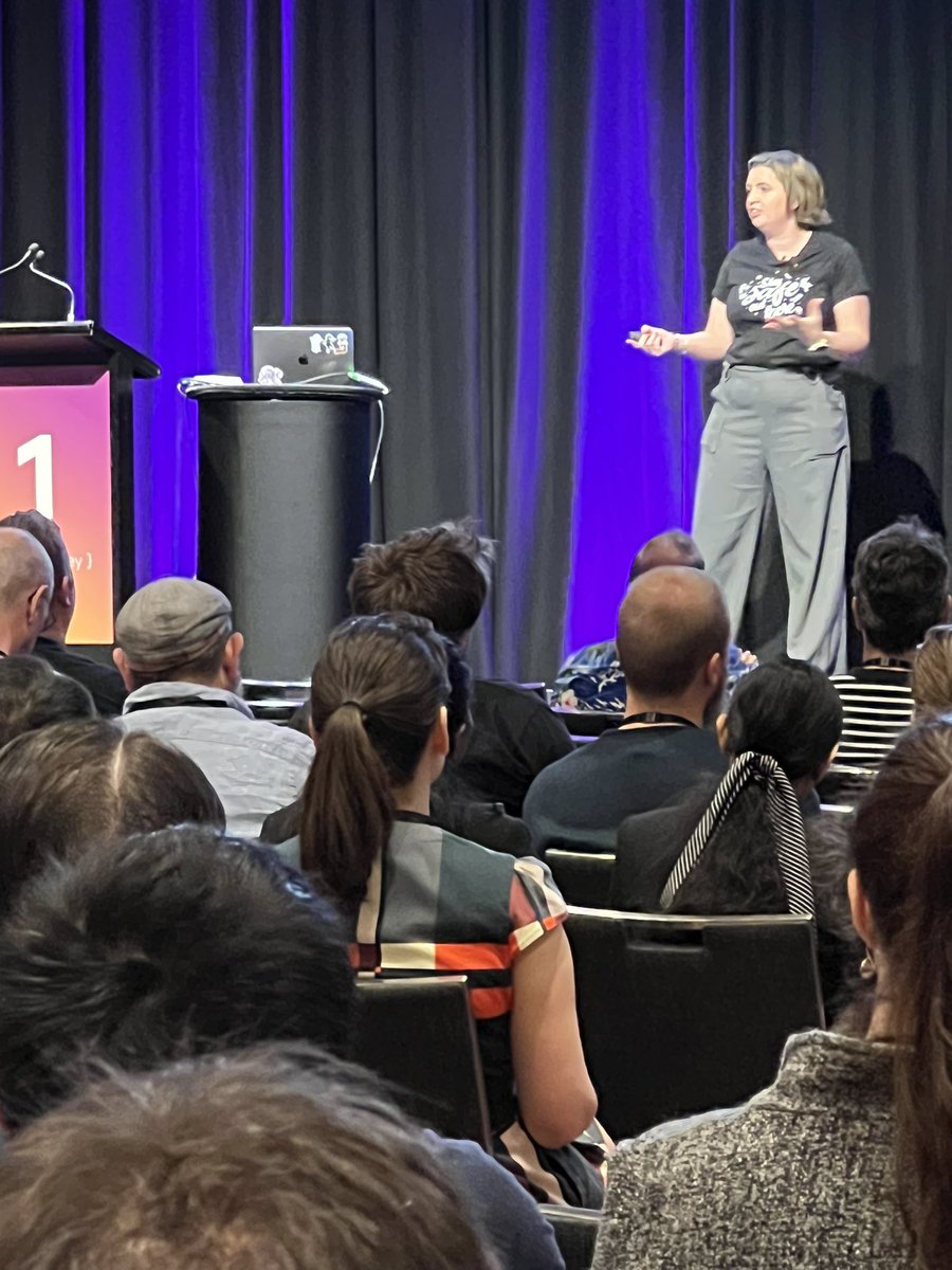 jakbradf's tweet image. #NDCSydney kicked off with an in-person keynote from @lady_nerd! It’s so great to be back!