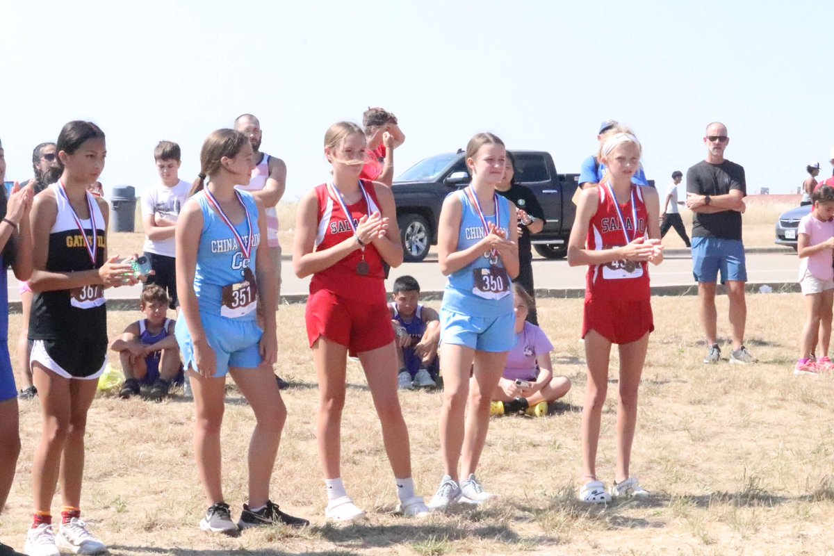 ChinaSpringXC's tweet photo. Our 7th &amp; 8th grade girls teams received a plaque for being the District Runner Ups &amp; the following runners received medals for placing in the top 10:
8th grade girls: Madelyn Rodriguez- 3rd place,Lexi Yglecias- 5th place
7th grade girls: Sammie Garn- 10th place
Congrats to ALL! https://t.co/qrZJLE3txk