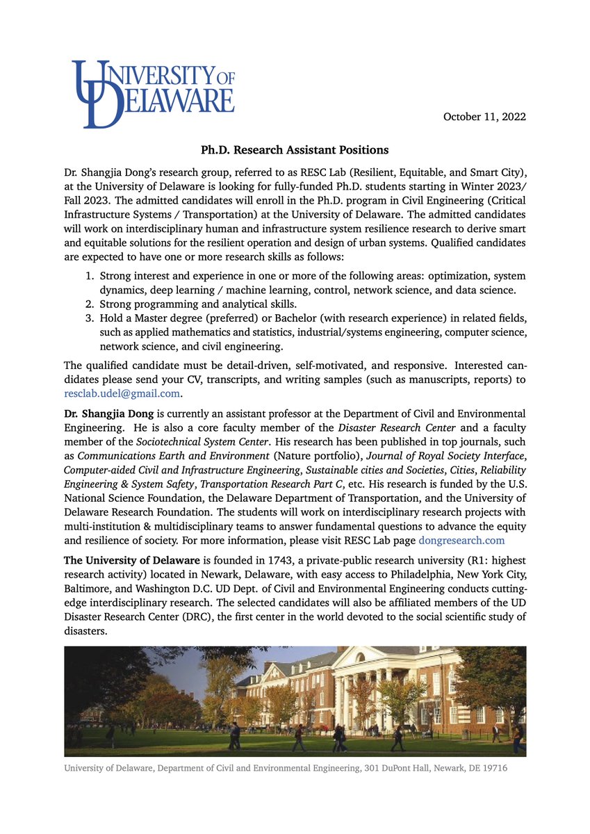 My research group has multiple openings for fully funded Ph.D. students. We look forward to applications from prospective candidates! Cheers!