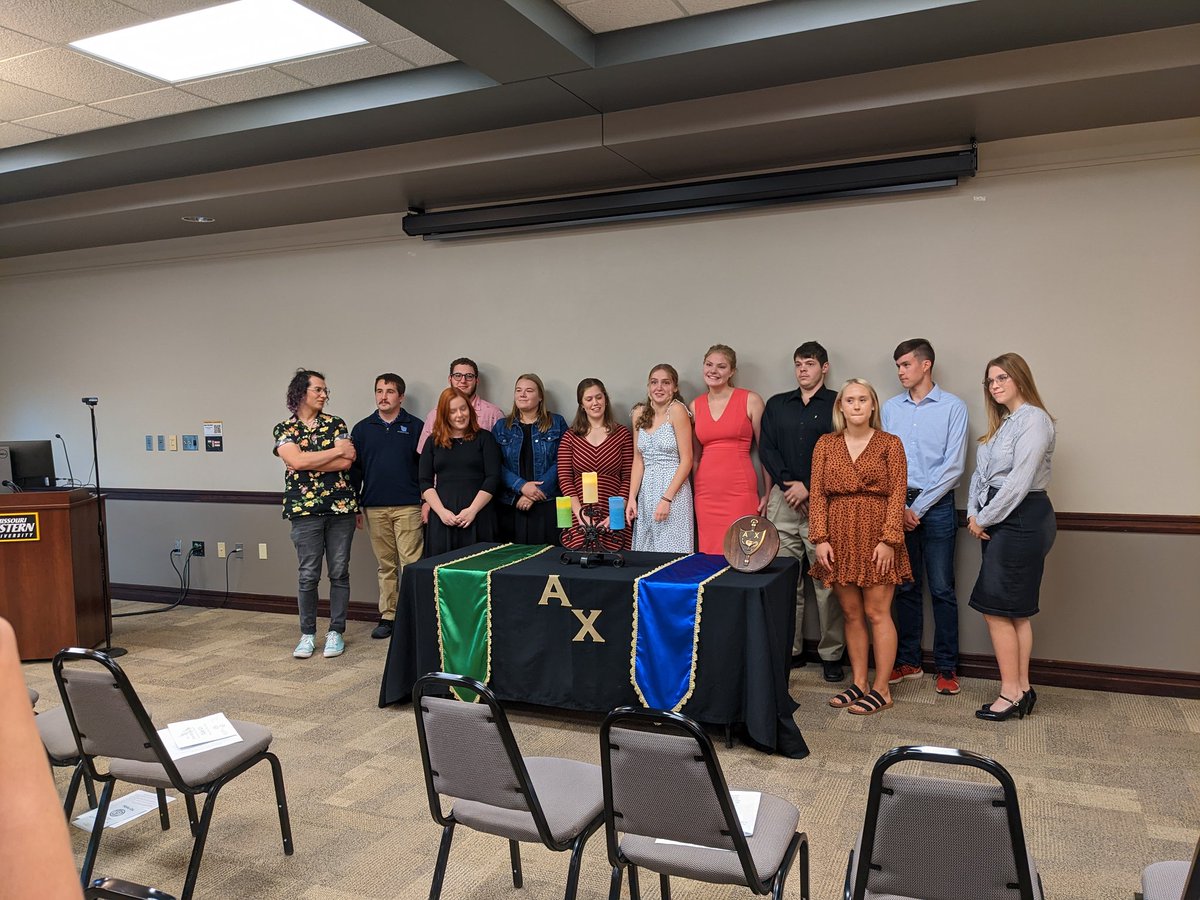 Three @MWSUedu_dept students were inducted into #AlphaChi tonight!