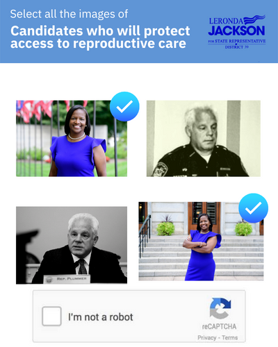 leronda_jackson's tweet photo. As your State Representative, I will support a woman's right to make their own reproductive healthcare decisions. 

Unfortunately, my opponent can’t say the same. 

Learn more —> https://t.co/8242iwONPl https://t.co/6Ir38UkMF6
