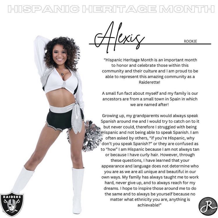 Celebrating #HispanicHeritageMonth with Alexis!! 🇪🇸✨🤍

#RaiderNation | #HispanicHeritage