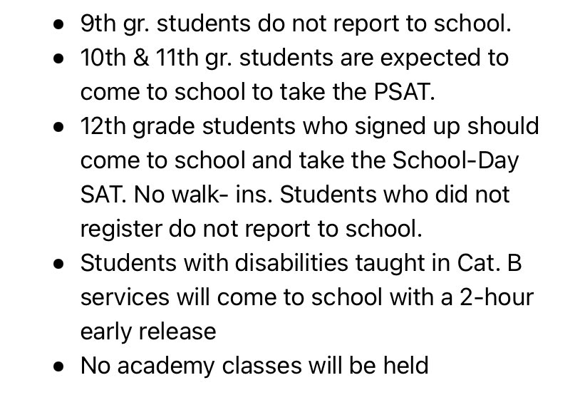South Lakes High School on Twitter "Wednesday 10/12/22 is PSAT / SAT