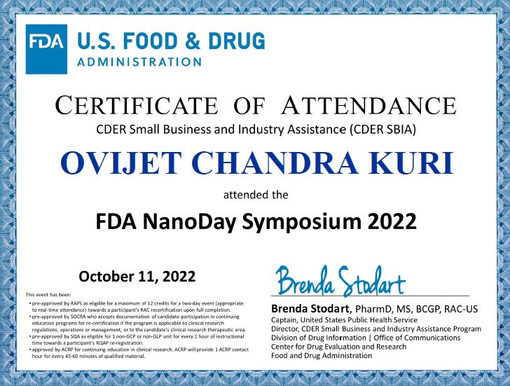 ovijet's tweet photo. FDA NanoDay Symposium 2022
Organized by U.S. Food and Drug Administration
The agenda of the symposium was to share the new findings regarding nanotechnology uses in pharmaceuticals and drug discovery. 
Thanks to U.S. Food and Drug Administration for having me.
#research #FDA https://t.co/L20AqHk6rz