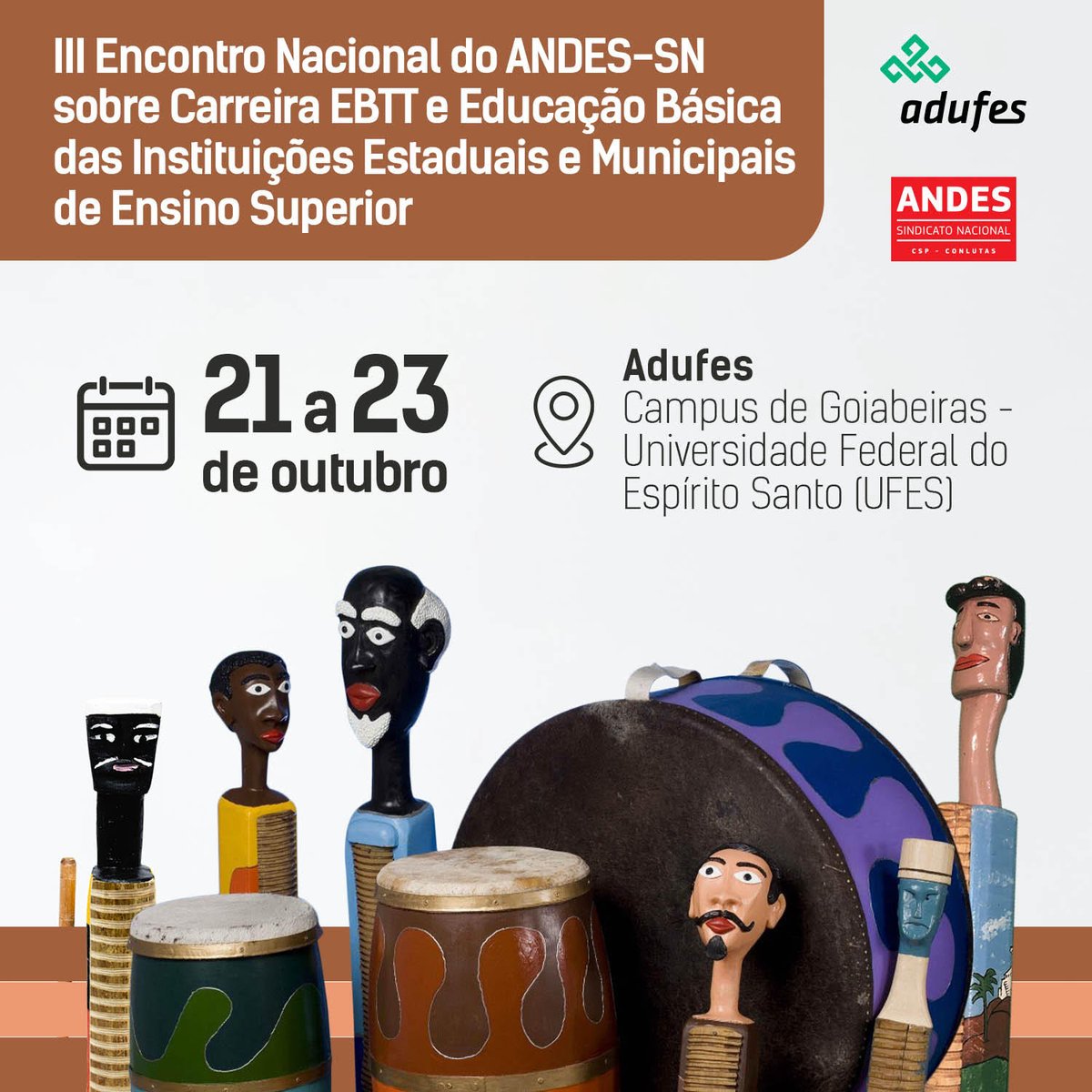 sedufsm's tweet photo. Sedufsm convida docentes a participarem do III Encontros sobre Carreira EBTT e Ensino Básico. Evento é promovido pelo ANDES-SN e envolve as Instituições Estaduais e Municipais de Ensino Superior. Saiba mais: https://t.co/mhjyo58rDy https://t.co/oZPJmRiVTh