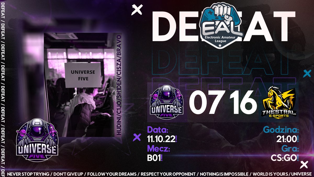 Universe Five - Organizacja esportowa tweet media