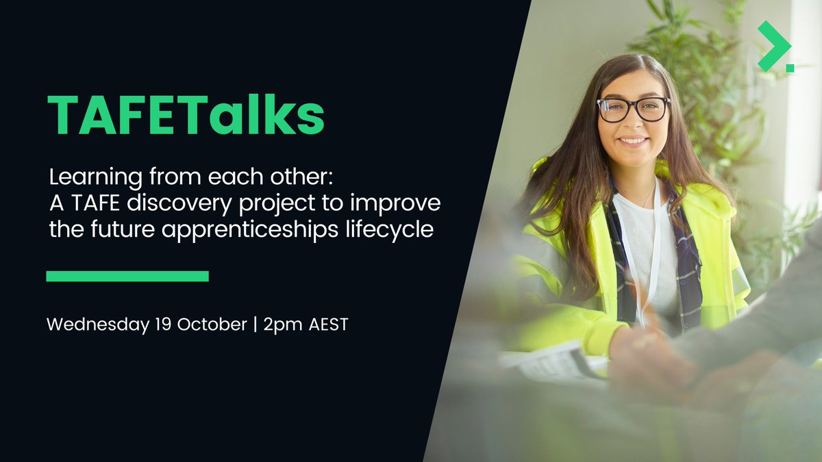 ReadyTech Education (@readytechedu) on Twitter photo TAFE staff & VET stakeholders: Don't miss the next <a href="/TafeDirectors/">TAFE Directors Australia</a> TAFETalks session!💡All about learning from each other to improve the future #apprenticeships lifecycle. Feat. reps from <a href="/ReadyTechAU/">ReadyTech</a>, @melbpoly & <a href="/bendigo_tafe/">Bendigo TAFE</a>/<a href="/KanganInstitute/">Kangan Institute</a>.
Register: us02web.zoom.us/webinar/regist… TAFE staff & VET stakeholders: Don't miss the next <a href="/TafeDirectors/">TAFE Directors Australia</a> TAFETalks session!💡All about learning from each other to improve the future #apprenticeships lifecycle. Feat. reps from <a href="/ReadyTechAU/">ReadyTech</a>, @melbpoly & <a href="/bendigo_tafe/">Bendigo TAFE</a>/<a href="/KanganInstitute/">Kangan Institute</a>.
Register: us02web.zoom.us/webinar/regist…