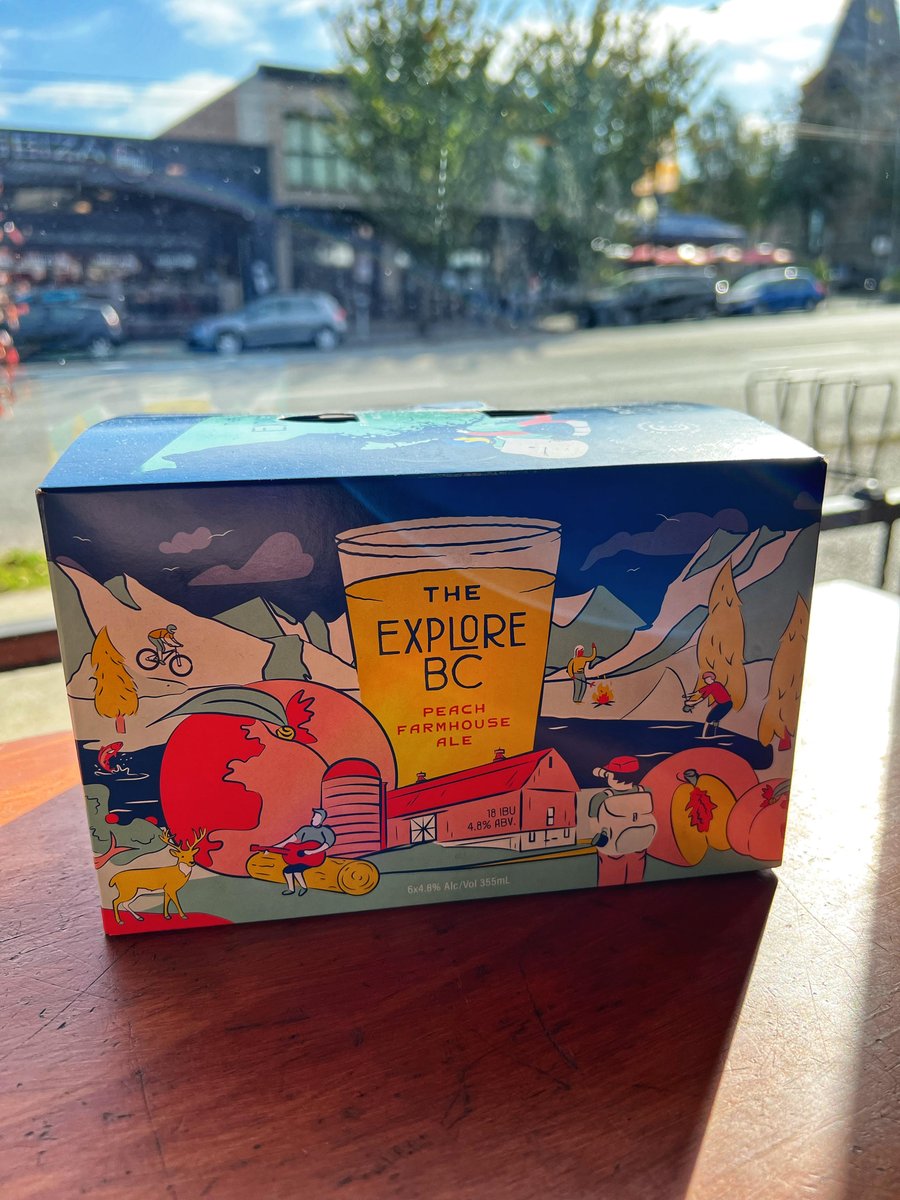 The Explore BC Peach Farmhouse Ale 4.8%. A collab between <a href="/RavensBrewing/">Ravens Brewing Co.</a> <a href="/WhistleBuoy/">Whistle Buoy Brewing Company</a> <a href="/slackwaterbeer/">Slackwater Brewing</a> @Brew_Torchlight <a href="/deadfallbrewco/">Deadfall Brewing Company</a> &amp; Fox Mountain Brewing .Enjoy the perfect beer while you plan your next BC ale adventure. And check in on the <a href="/BCAleTrail/">BC Ale Trail</a> app when you are here.