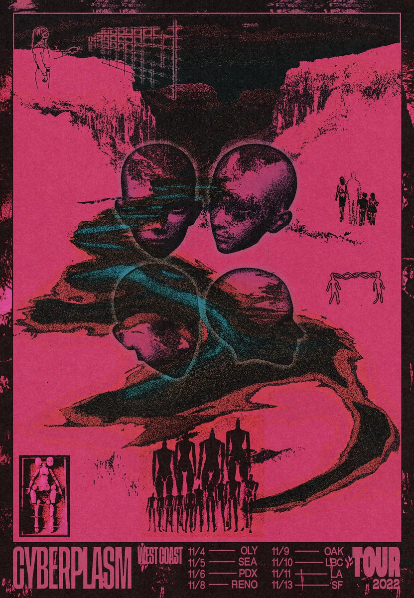 my band's going on tour down the west coast in november 🤠 made this poster for it