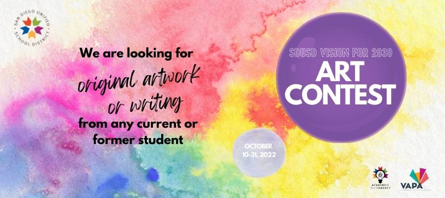 Calling all #student artists, and teachers too! The Vision for 2030 goal for San Diego Unified wants to hear from you. What does it mean to be part of our diverse school community? Learn more and submit your art by October 31: drive.google.com/file/d/11aZQ70…