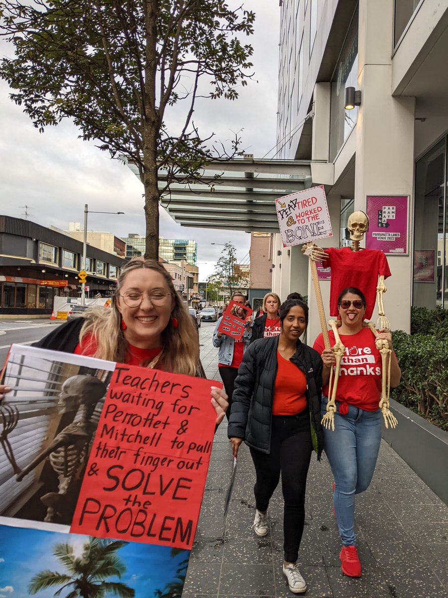 We showed up in droves this morning. Did you hear us <a href="/Dom_Perrottet/">Dominic Perrottet</a> and IRC? Teachers are burnt out, and deserve #MoreThanThanks <a href="/TeachersFed/">Teachers Federation</a> @AGavrielatos