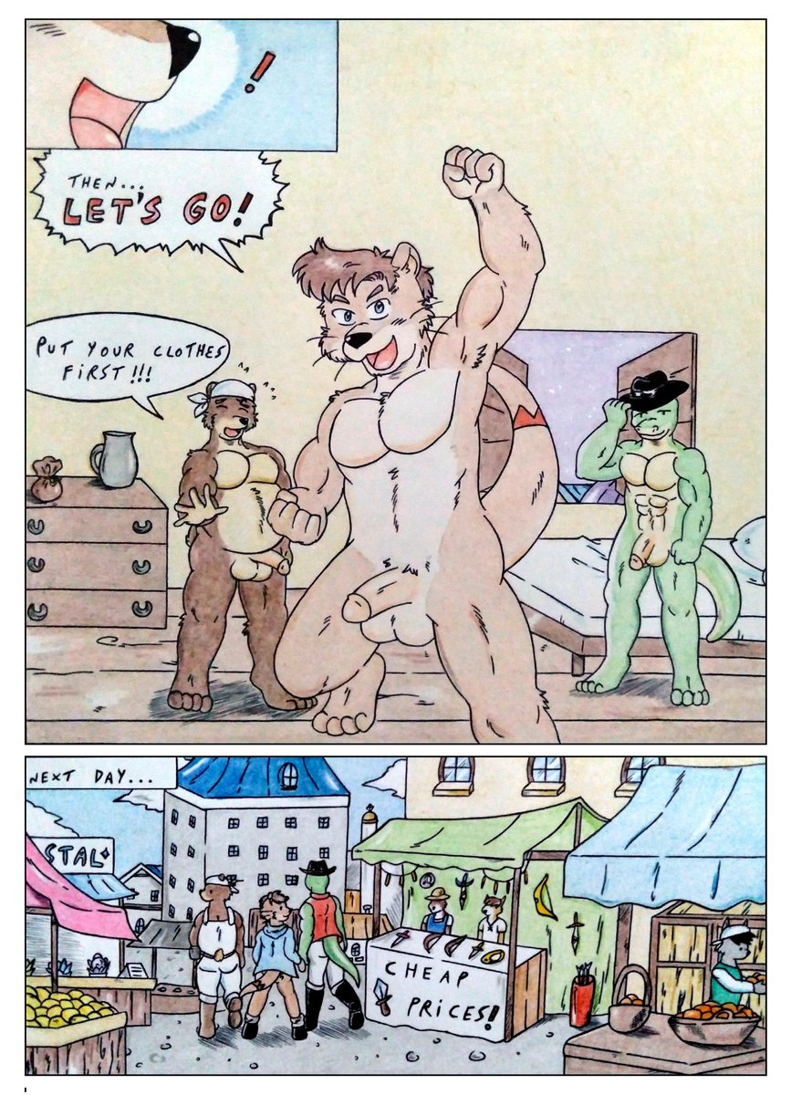 Dashthefox2's tweet photo. Comic] Seaborn - Chapter 03 
Page 31
Story &amp; Art by Dash Fox

LET'S GO!!!

#Seaborn #chapter03 #furry #furryfandom #nsfw #furryartwork #furryartist #comics #traditional #fantasy #furries #gay #Bara #nsfwtwt #otter #bear #lizard #Threesomegay #medieval https://t.co/y89DQkGbM6