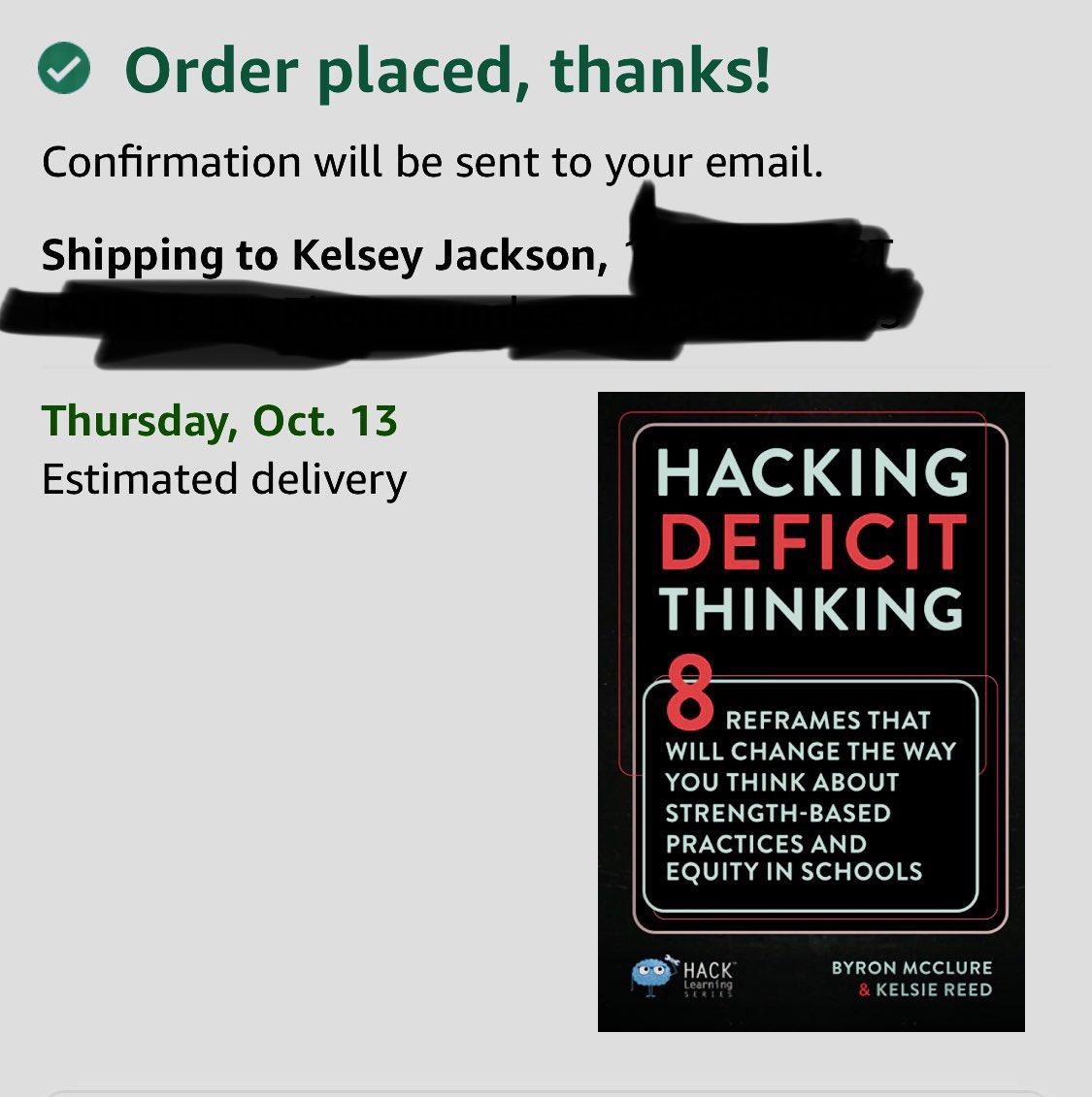 PsychJackson's tweet photo. I canโt wait to read this and apply everything I learn to my MTSS practices and increase student success! #hackingdeficitthinking https://t.co/pjlLt7rJd8