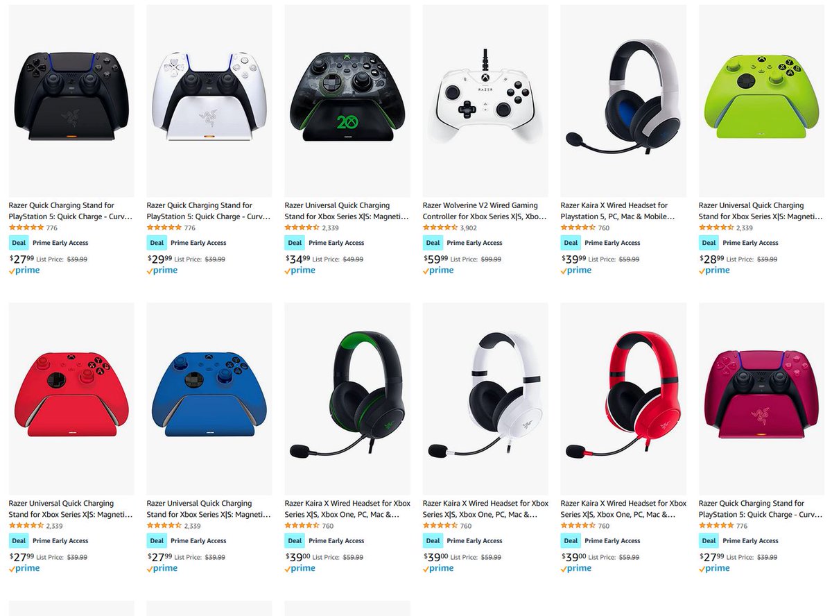 Razer Video Game Accessories Sale via Amazon (Prime Eligible). https
