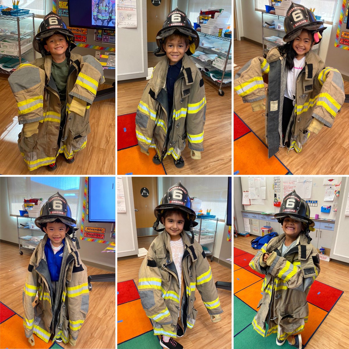 CastilloKinders's tweet photo. Calling all community helpers! We LOVED learning about firefighters today and trying on real firefighter gear!👩‍🚒 #ncsstar https://t.co/nUahZihJVs