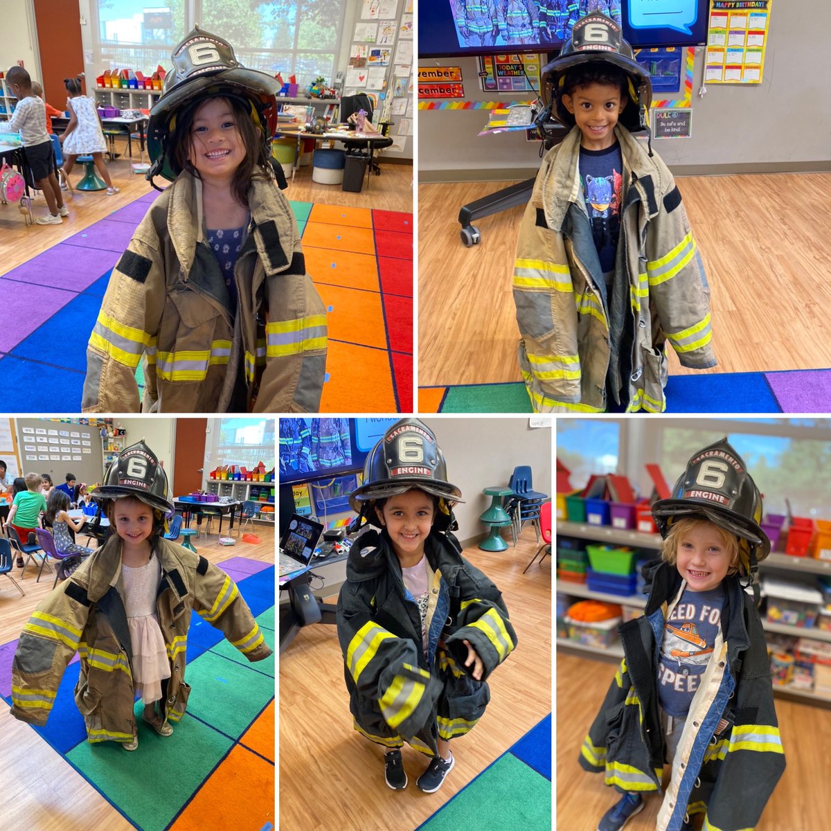 CastilloKinders's tweet photo. Calling all community helpers! We LOVED learning about firefighters today and trying on real firefighter gear!👩‍🚒 #ncsstar https://t.co/nUahZihJVs