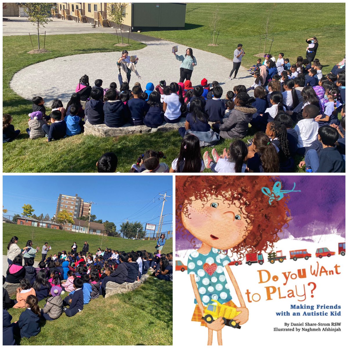 A lovely story read by our VP @MrsTullio on this beautiful day! The grade 1’s were so grateful 🧡#outdoorclassroom @stjeromestcdsb