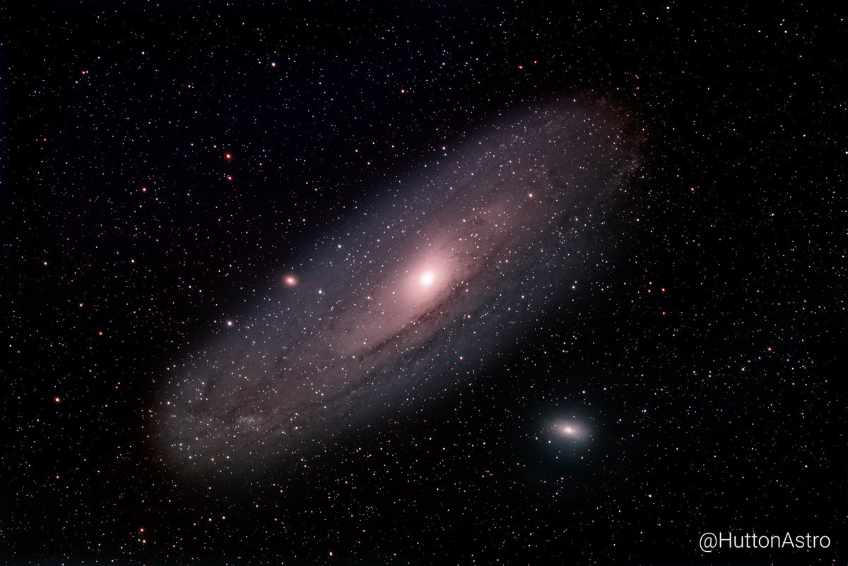 huttonastro's tweet photo. Finally got back to astroimaging the past few nights! I present the Andromeda Galaxy with ~8 hours of integration time. https://t.co/g5Ba0UqcWI