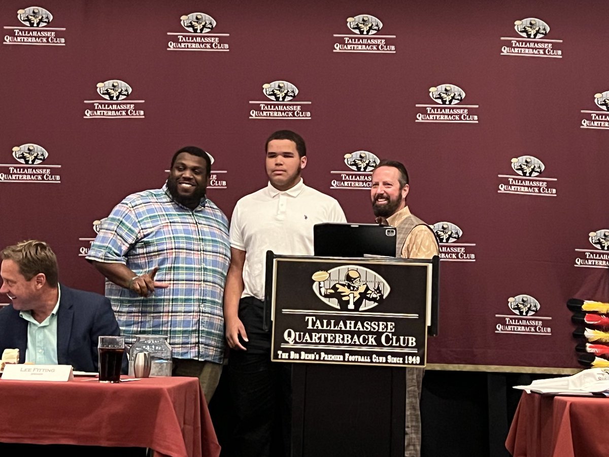 Congratulations Alex Gale. Tallahassee Quarterback Club’s Offensive Lineman of the Week!!!