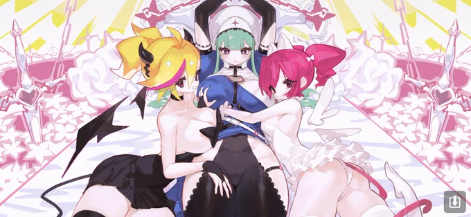 !?!?スマホ音ゲーで出していいイラストじゃ('っ•ω•c`) 
