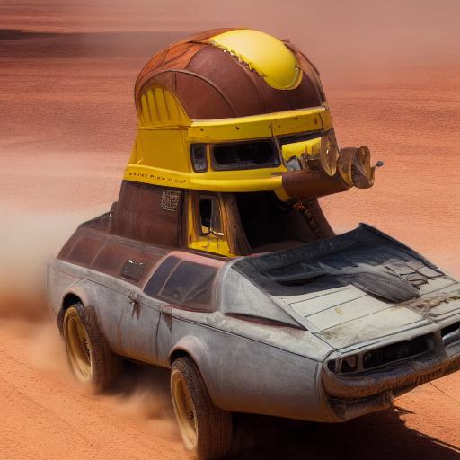 dansinker's tweet photo. Just spent the best hour in recent memory generating dozens of images of Max Max Wienermobiles. And now all I want is the story of a post-apocalyptic world where everything is hot-dogs. https://t.co/MpVIhprxtq