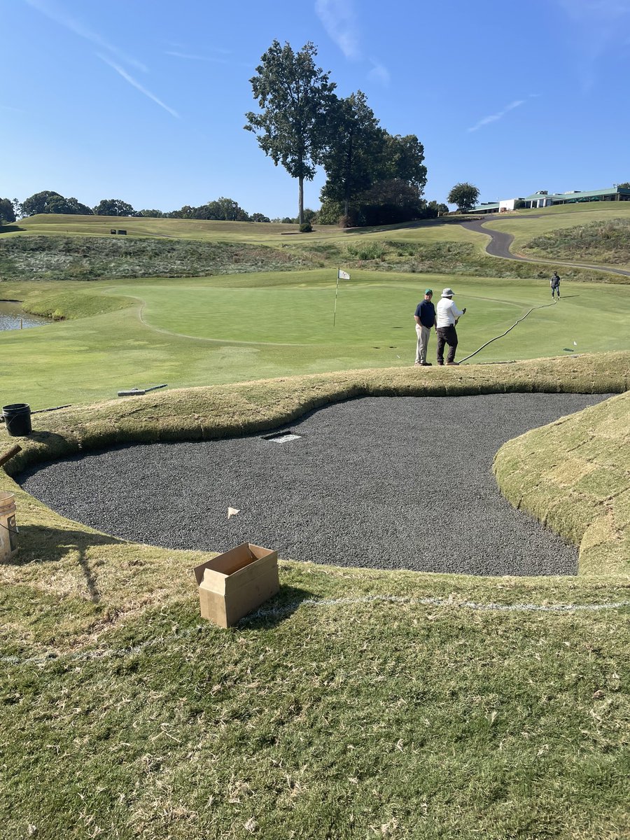 Bunker renovation beginning at Carolina GC in Charlotte, NC.  <a href="/GCSofNC/">Golf Course Services, Inc.</a> doing the Capillary Concrete install.  Thanks to Matt Wharton @CGCGreenkeeper