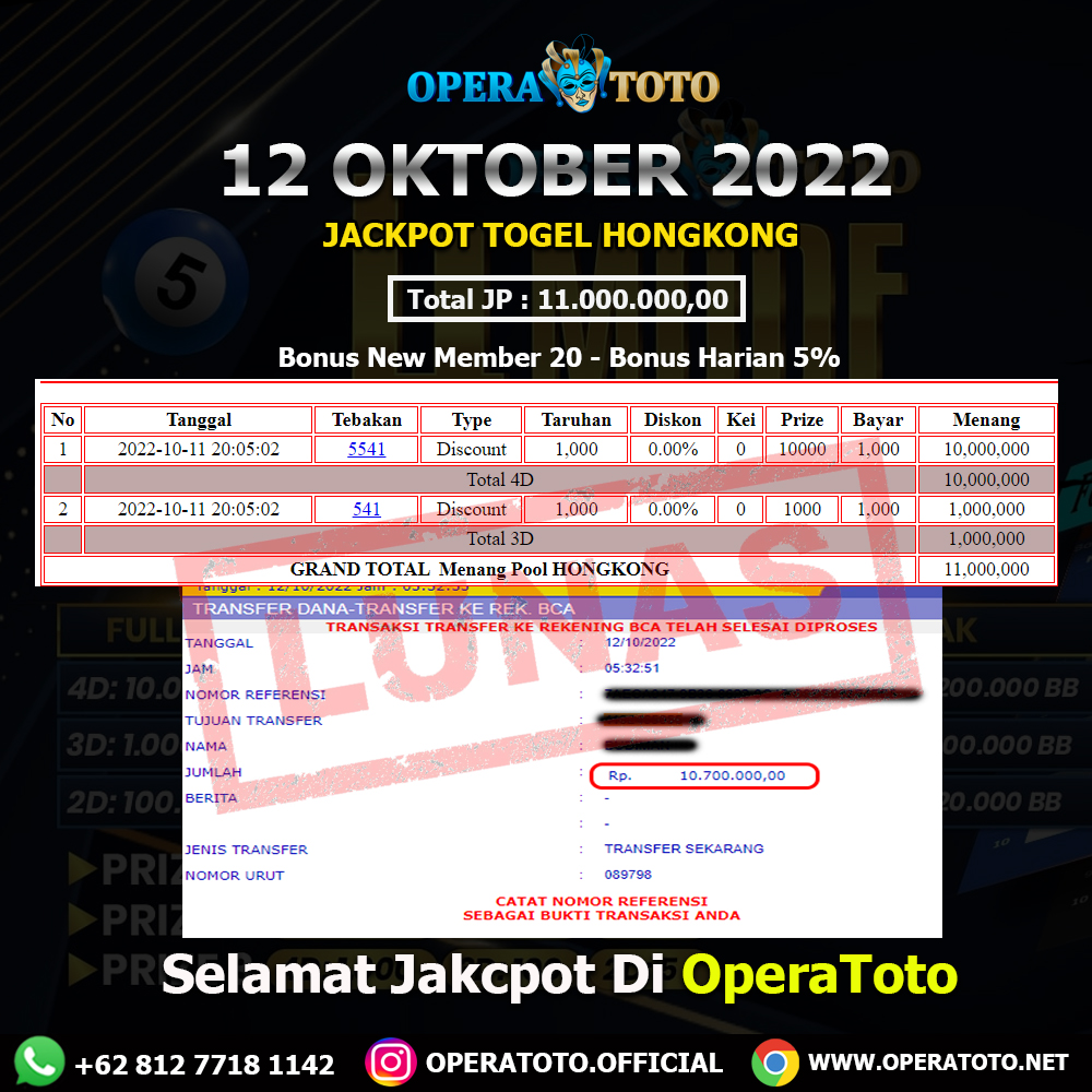 OperaToto's tweet photo. SELAMAT KEPADA MEMBER SETIA OPERA GRUP 
YG JACKPOT DI TOGEL HONGKONG
RP.11.000.000
#operatoto #olxtoto #togel #togelonline #prediksitogel #prediksijitu #togelhongkong #bocorantogel #prediksihongkong #togelsingapore #bandartogel #bandartogelterpercaya #prediksisydney #togeljitu https://t.co/1r2KbQlGet