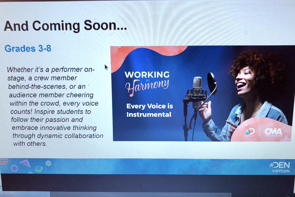 Cannot wait for <a href="/DiscoveryEd/">Discovery Education</a> to roll out their new Working Harmony content! So exciting! #virtcon #DEPD