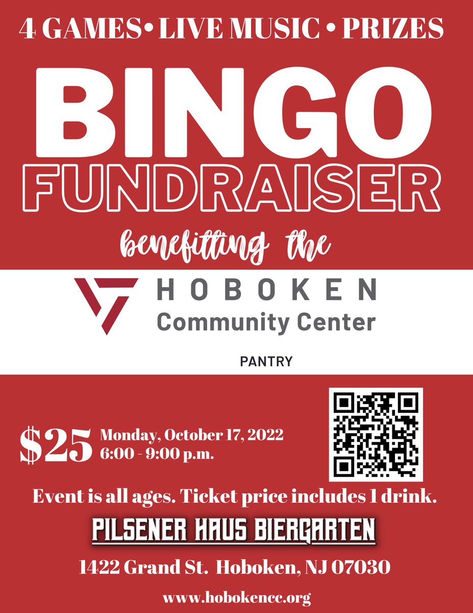 Hoboken Community Center (@hobcommunityctr) on Twitter photo Come play bingo with us at <a href="/pilsenerhaus/">Pilsener Haus & Biergarten</a> on Monday October 17. Buy tickets here: eventbrite.com/e/418158402037 Come play bingo with us at <a href="/pilsenerhaus/">Pilsener Haus & Biergarten</a> on Monday October 17. Buy tickets here: eventbrite.com/e/418158402037