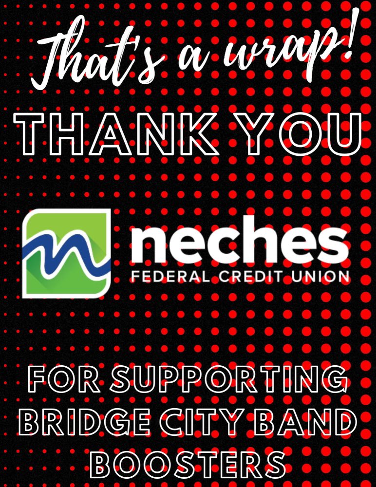 BC_HS_BAND's tweet photo. Thank you to Neches Federal Credit Union for sponsoring the Bridge City High School Band. We appreciate you! https://t.co/abYgZrLt6s