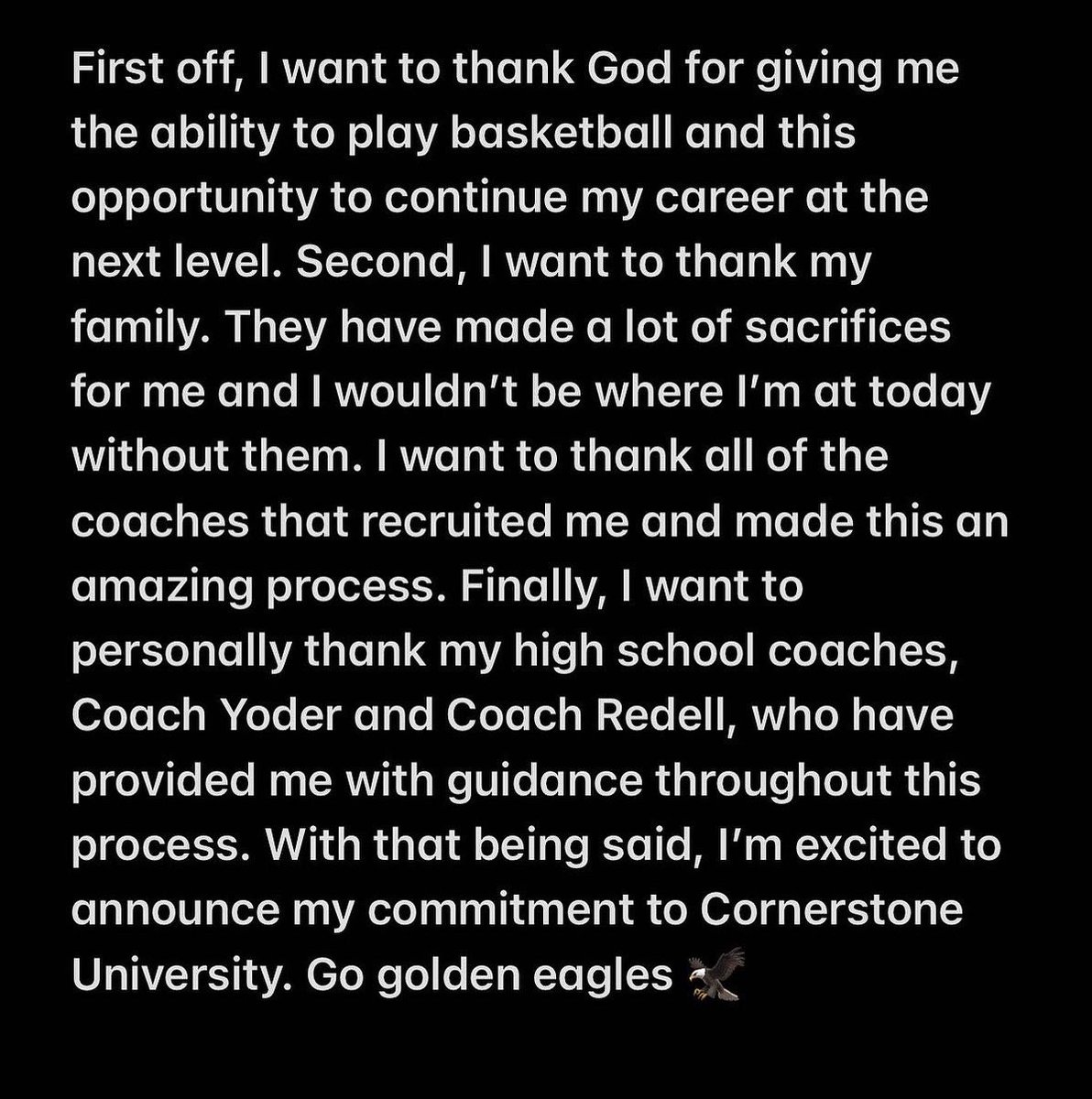 Kayden Bird (@kaydenbird3) on Twitter photo 100% Committed. Go Golden Eagles. <a href="/CornerstoneMBB/">Cornerstone Basketball</a> <a href="/CUathletics/">Cornerstone Athletics</a> <a href="/grstormbb/">Grand Rapids Storm</a> <a href="/lenny_padilla/">Lenny Padilla</a> <a href="/PrepHoops/">Prep Hoops 🏀</a> <a href="/alleyesonuhoops/">Steve Schwanda</a> @npcathletics <a href="/BasketballNpc/">NPC Boy’s Basketball</a> <a href="/BankHoops/">Bank Hoops</a> 100% Committed. Go Golden Eagles. <a href="/CornerstoneMBB/">Cornerstone Basketball</a> <a href="/CUathletics/">Cornerstone Athletics</a> <a href="/grstormbb/">Grand Rapids Storm</a> <a href="/lenny_padilla/">Lenny Padilla</a> <a href="/PrepHoops/">Prep Hoops 🏀</a> <a href="/alleyesonuhoops/">Steve Schwanda</a> @npcathletics <a href="/BasketballNpc/">NPC Boy’s Basketball</a> <a href="/BankHoops/">Bank Hoops</a>
