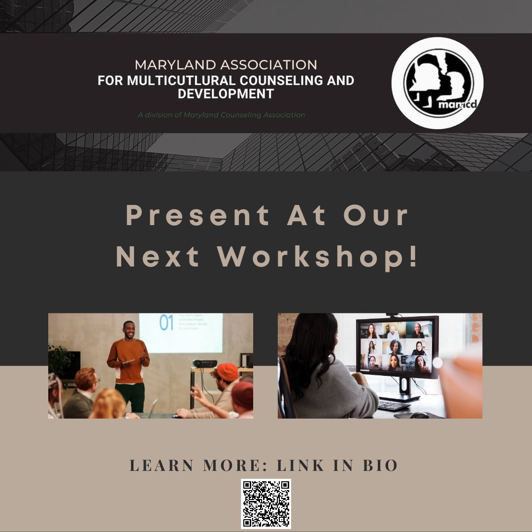 MarylandAMCD's tweet photo. MAMCD is looking for speakers for our upcoming workshop series! Use the QR code or Click here to find the link to the Speaker Interest Form: https://t.co/DzhZszRIqn https://t.co/ZDYGnxSgeV