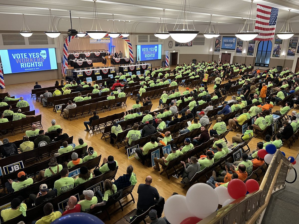 ILWorkersRights's tweet image. Proud to be with so many hard working Illinoisans for an old fashioned rally. Thank you to to Plumbers Local 130 UA for hosting. 

Now let’s get out and vote #yesforworkersrights!