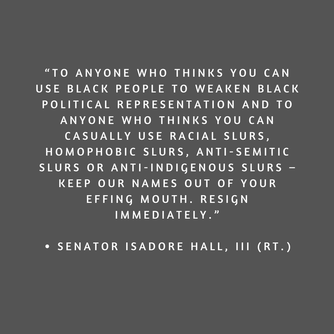 Statement by Senator Isadore Hall, III on #NuryMartinez -- 

See Full Statement: lasentinel.net/statement-by-s…

#lasentinel #lasentinelnews #sentinelnews #blacknews #isadorehall #blackpress #nnpa