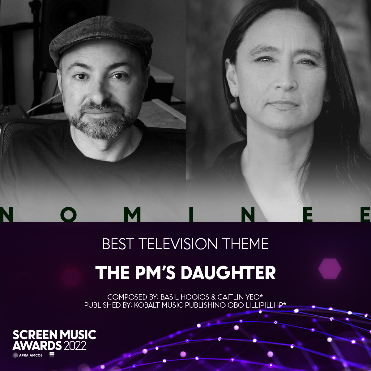 APRAAMCOS's tweet image. Drum roll for the #ScreenMusicAwards nominees in the category, 'Best Television Theme' 🤩

---
@We_are_AGSC 
@jacksonmicom
@caitlin_yeo
@kobalt
@caitlin_yeo
@kobalt
@joshpyke