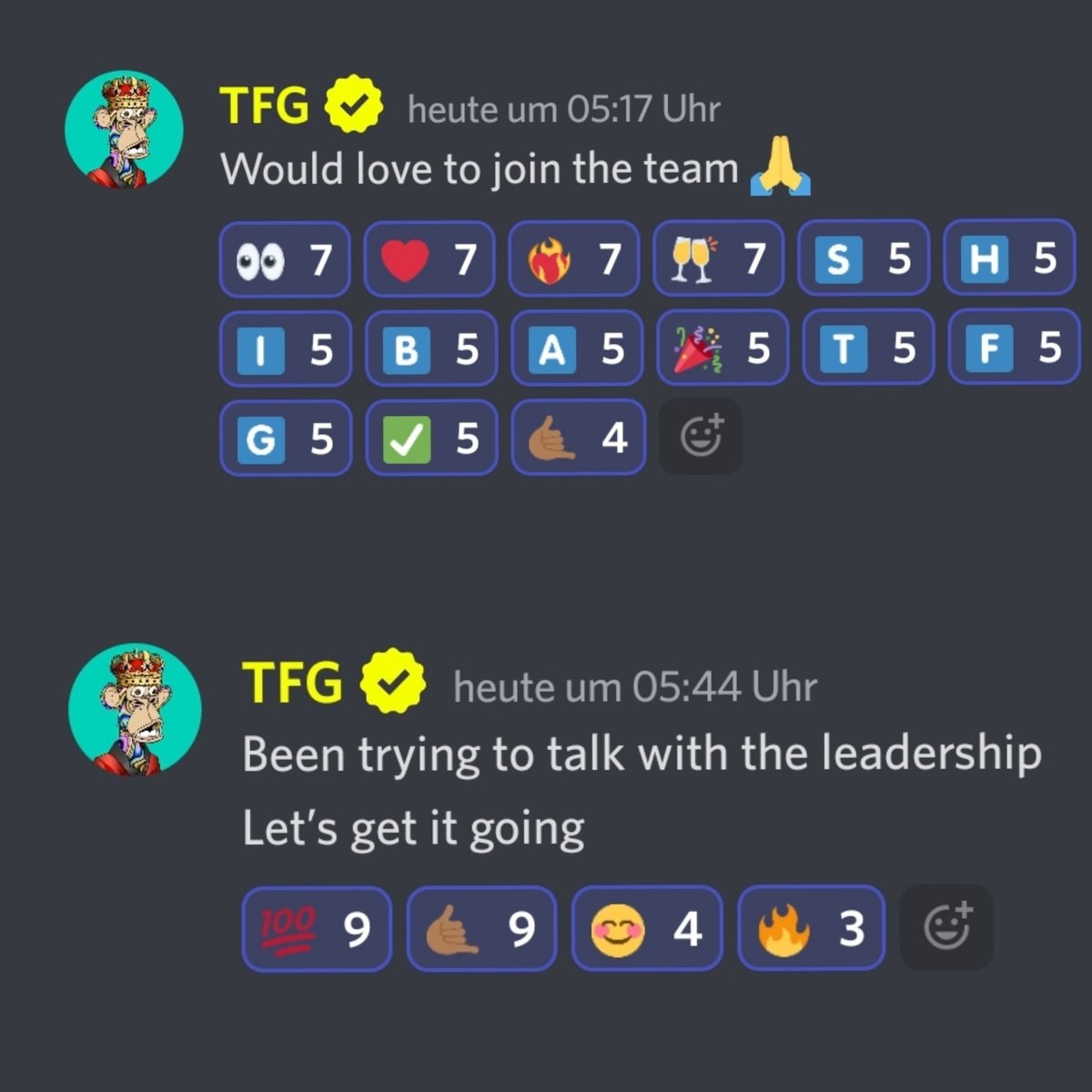 It is time to set up the perfect collaboration between <a href="/TFGmykL/">TFG</a> and <a href="/Shibaclubnft/">Shiba Social Club</a> 🚀
Let's get it done together 🥂