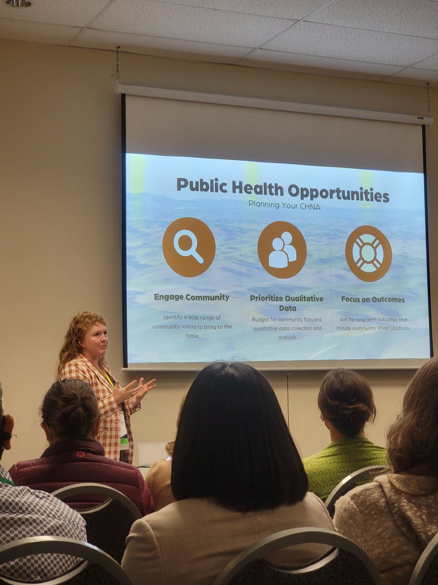 KBensley's tweet photo. Fantastic first day of the 2022 @WAStPubHealth Annual Conference. Lots of highlights, including an excellent talk by @heidiberthoud on engaging with rural communities to LISTEN to them identify their own needs and rebuild trust. https://t.co/EHW6ZnvSNy